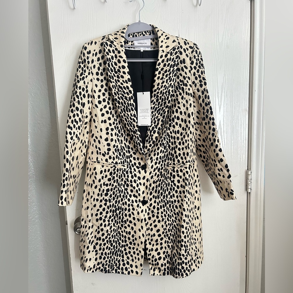 Emerson Fry Leopard Print linen jacket